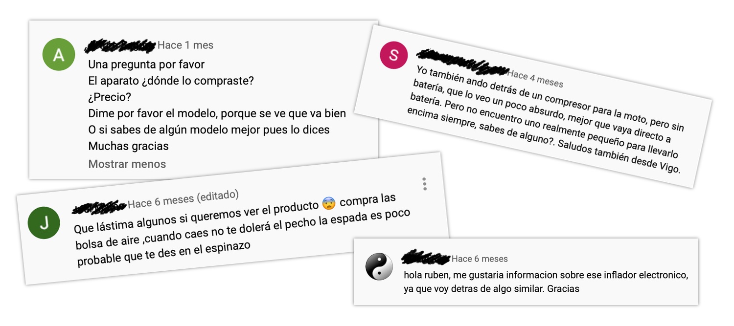 Comentarios del vídeo